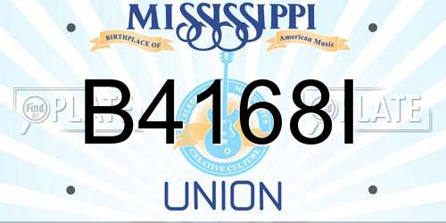 B4168I Mississippi License Plate
