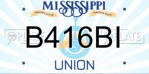 B416BI Mississippi License Plate