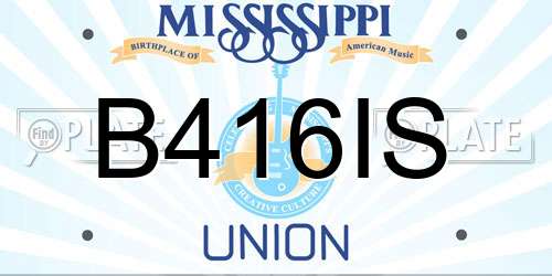 B416IS Mississippi License Plate