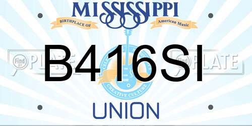 B416SI Mississippi License Plate