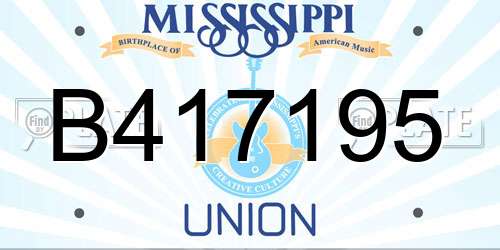 B417195 Mississippi License Plate