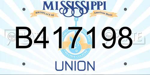 B417198 Mississippi License Plate