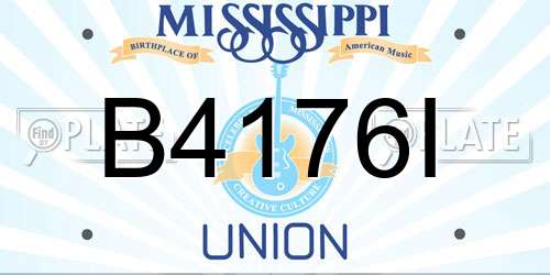 B4176I Mississippi License Plate