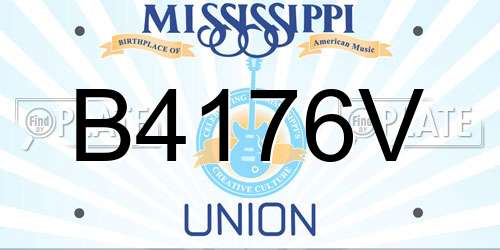 B4176V Mississippi License Plate