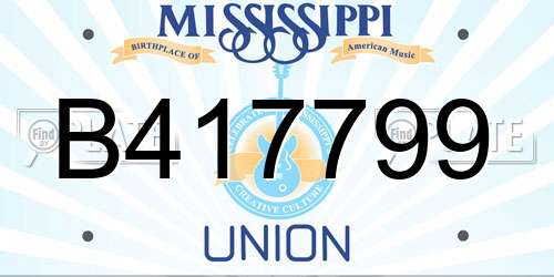 B417799 Mississippi License Plate