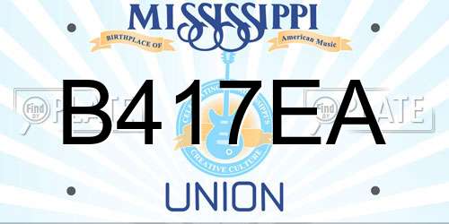 B417EA Mississippi License Plate