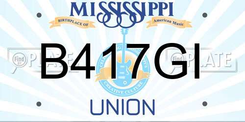 B417GI Mississippi License Plate