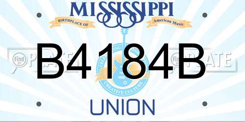 B4184B Mississippi License Plate