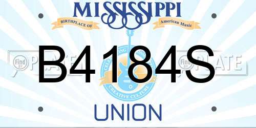 B4184S Mississippi License Plate