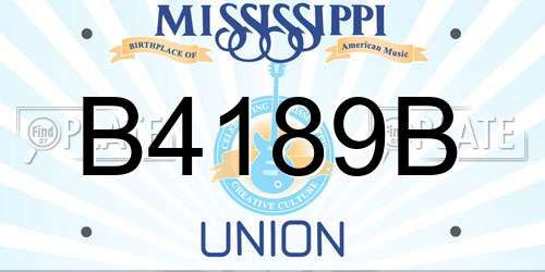 B4189B Mississippi License Plate