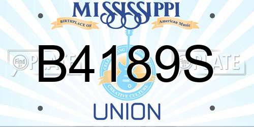 B4189S Mississippi License Plate