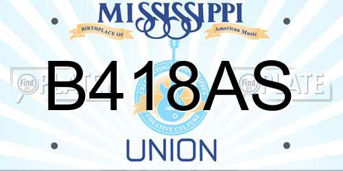 B418AS Mississippi License Plate