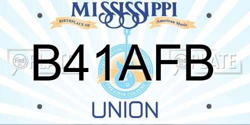 B41AFB Mississippi License Plate