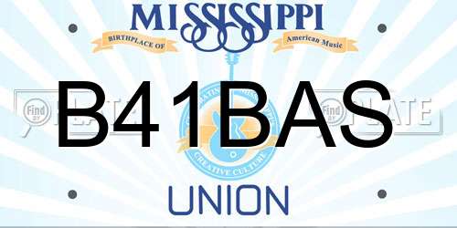 B41BAS Mississippi License Plate