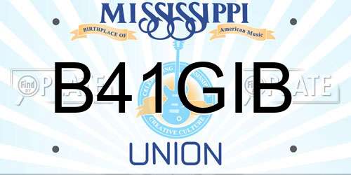 B41GIB Mississippi License Plate