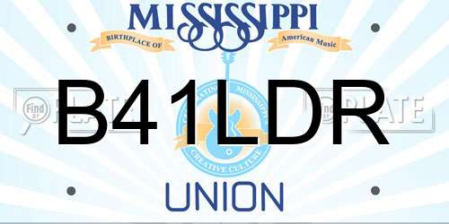 B41LDR Mississippi License Plate