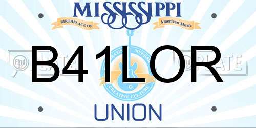 B41LOR Mississippi License Plate