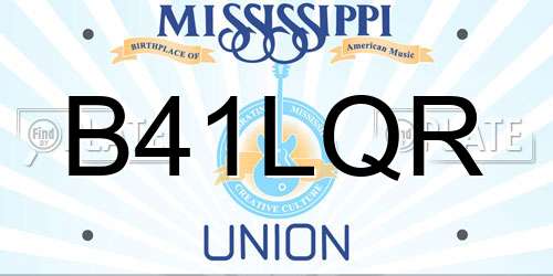 B41LQR Mississippi License Plate