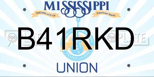 B41RKD Mississippi License Plate