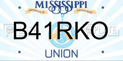 B41RKO Mississippi License Plate