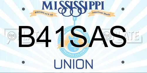 B41SAS Mississippi License Plate