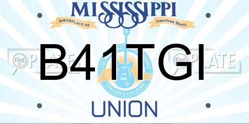 B41TGI Mississippi License Plate