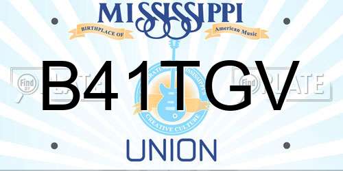 B41TGV Mississippi License Plate