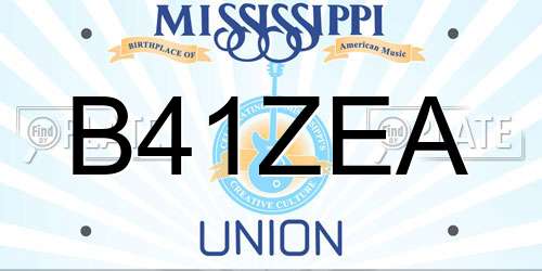 B41ZEA Mississippi License Plate