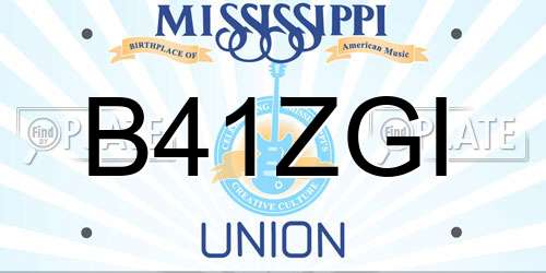 B41ZGI Mississippi License Plate