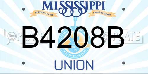 B4208B Mississippi License Plate