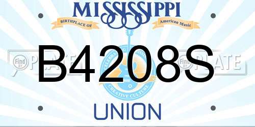 B4208S Mississippi License Plate