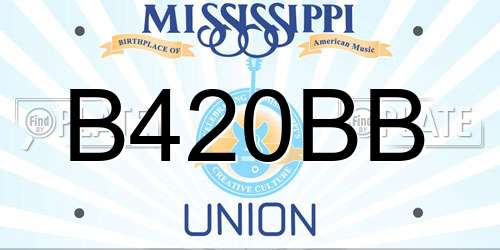 B420BB Mississippi License Plate