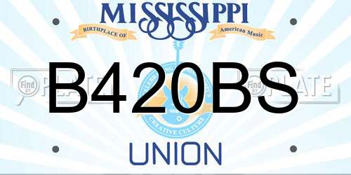 B420BS Mississippi License Plate