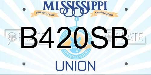 B420SB Mississippi License Plate