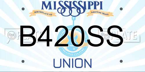 B420SS Mississippi License Plate