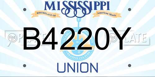 B4220Y Mississippi License Plate