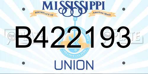 B422193 Mississippi License Plate