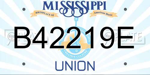 B42219E Mississippi License Plate
