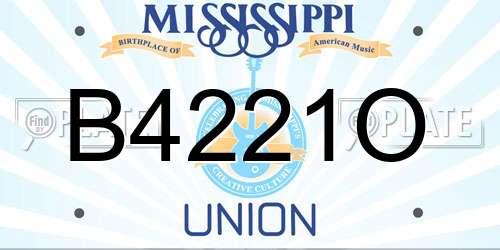 B4221O Mississippi License Plate