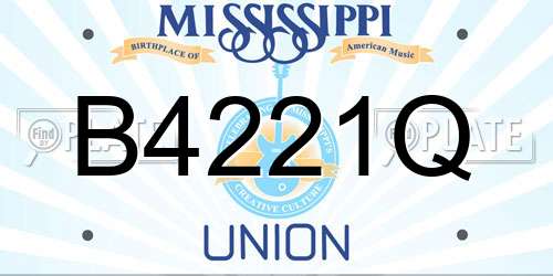 B4221Q Mississippi License Plate