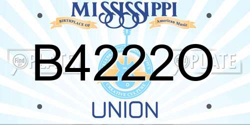 B4222O Mississippi License Plate