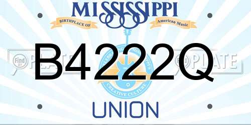 B4222Q Mississippi License Plate