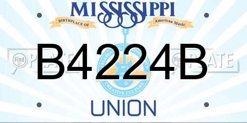 B4224B Mississippi License Plate