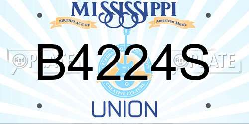 B4224S Mississippi License Plate