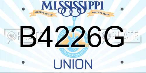 B4226G Mississippi License Plate