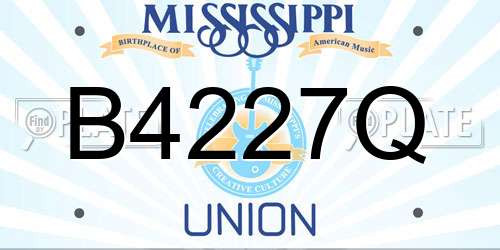 B4227Q Mississippi License Plate