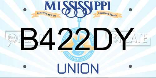 B422DY Mississippi License Plate
