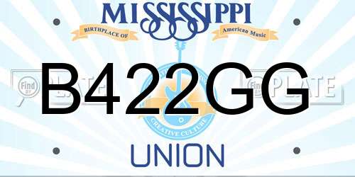 B422GG Mississippi License Plate