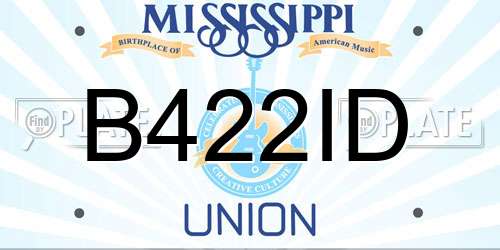 B422ID Mississippi License Plate