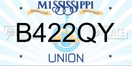 B422QY Mississippi License Plate